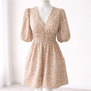 Zimmermann Linen Leopard Print Mini Dress – Size 1